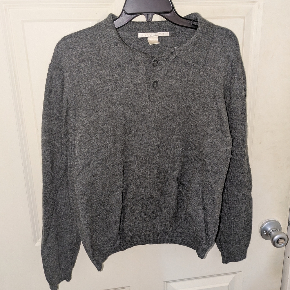 Perry Ellis Charcoal Wool Sweater for Men
